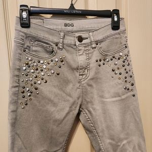 BDG grey metal studded denim jeans 👖 sz